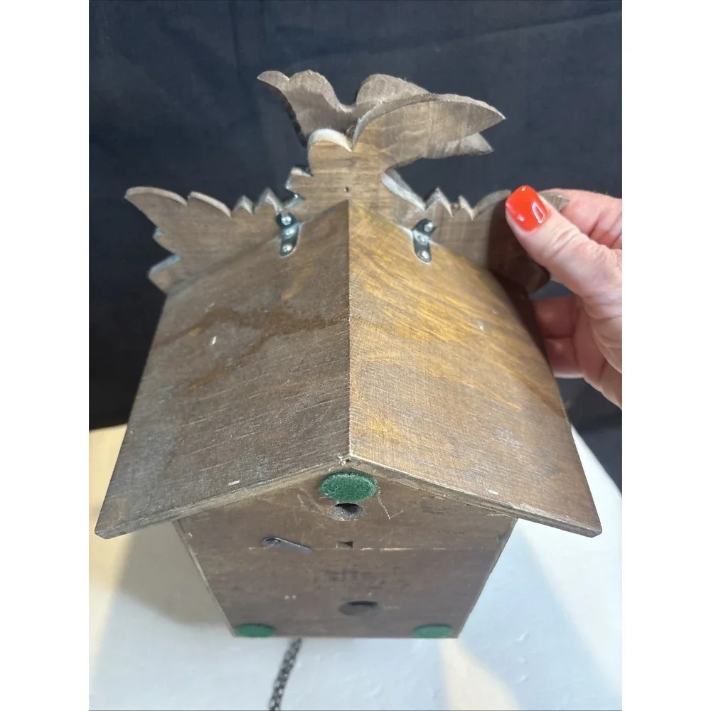 Adolf Herr German Cuckoo Clock Black Forest Antique Wood Brass Untested As Is